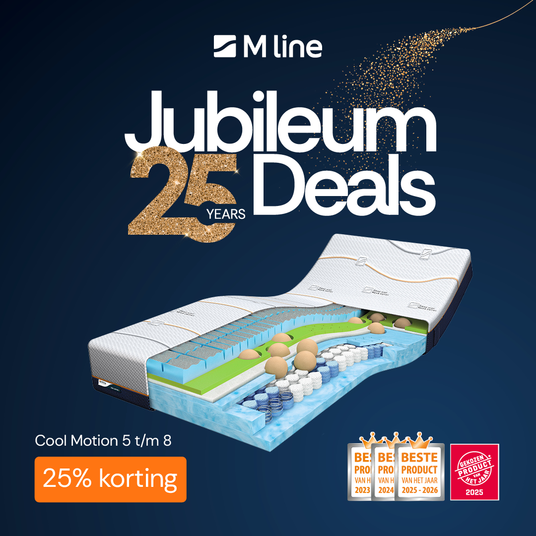 M line 25 jaar: 25% korting op Cool Motion 5 t/m 8 matrassen