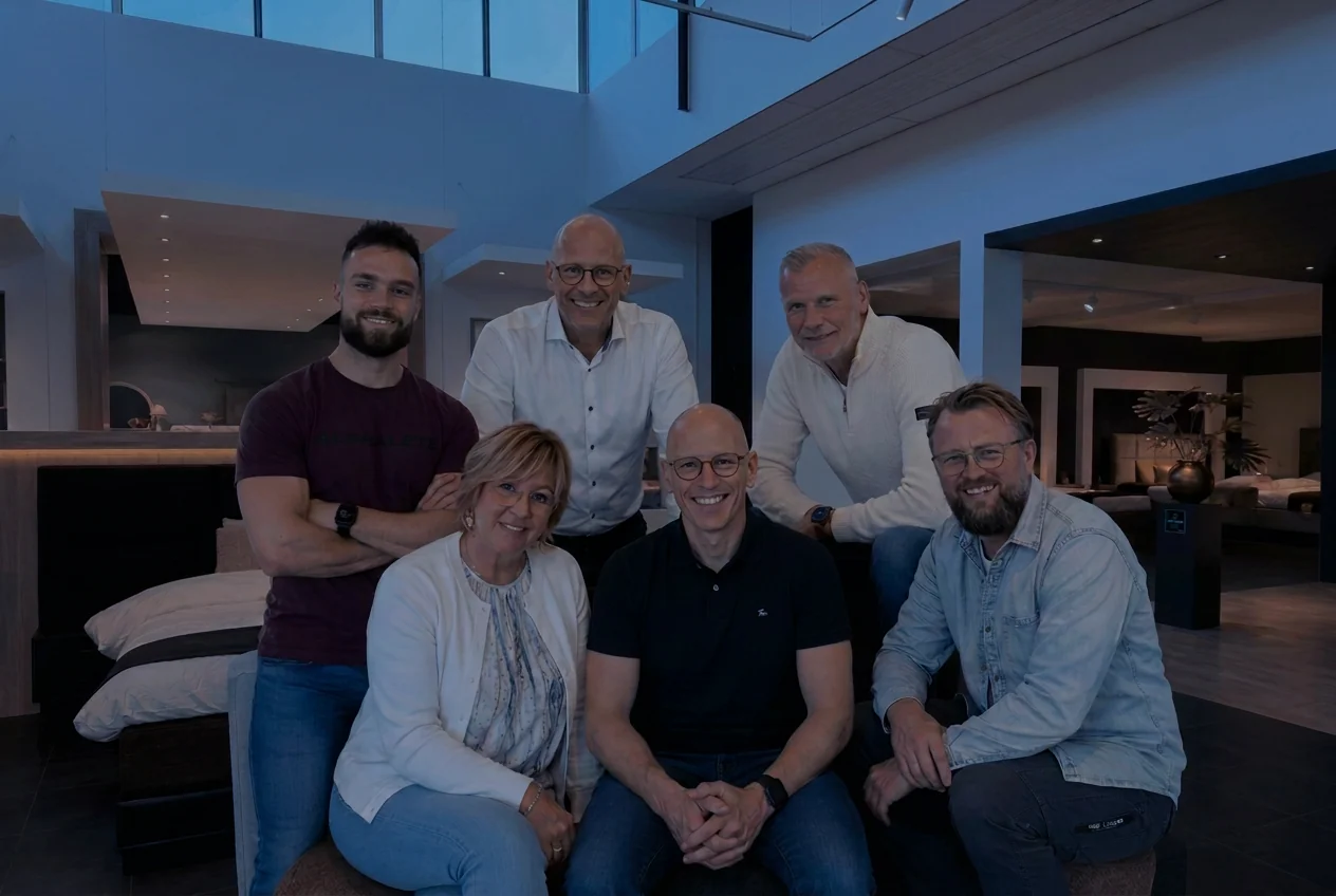 Team De Slaapboulevard in de showroom